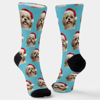 Personalized Custom Shitszu Christmas  Socks