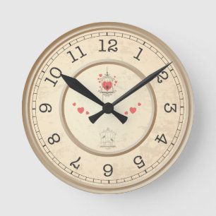 Personalized Custom Vintage Your Own Photo & Text Round Clock