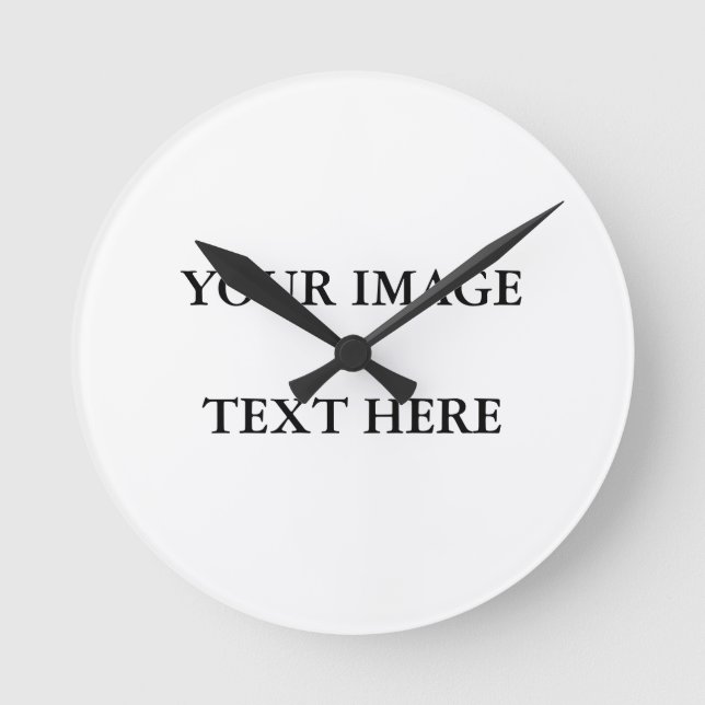 Personalized Custom Your Own Photo & Text Round Clock (Front)