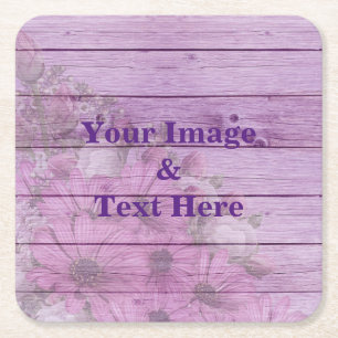 Personalized Custom Your Own Photo Wooden Square P Paper Coaster