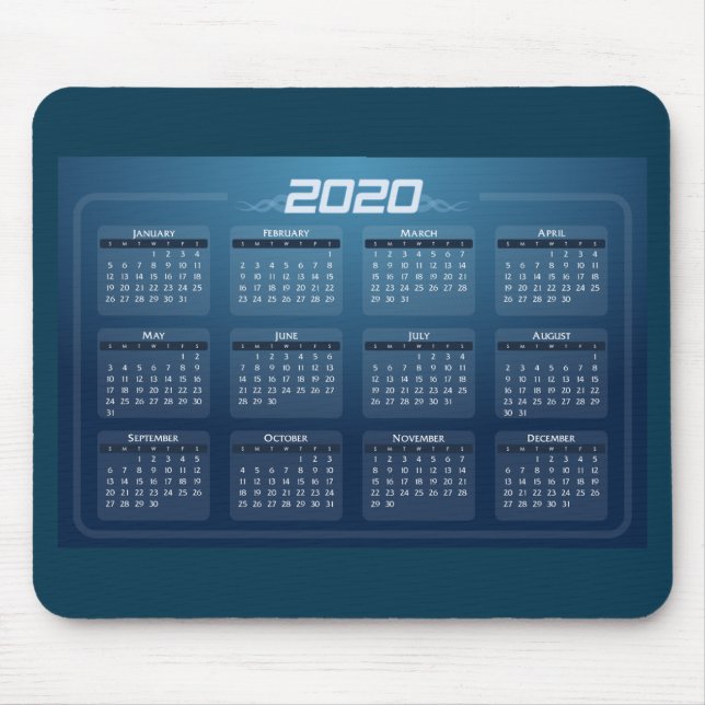 Personalized Customized 2020 Calendar Mouse Pad (Front)
