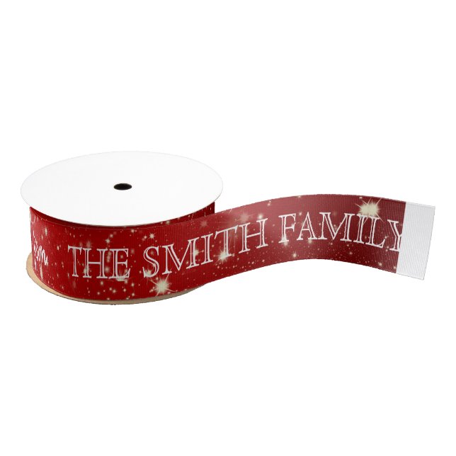 Personalized Customized Merry Christmas Grosgrain Ribbon (Spool)