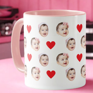 Personalized Cute Baby Face 2 Photos Mug