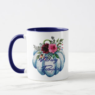 Personalized Cute Blue  Morning Pumpkin Coffee Mug