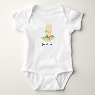 Personalized Cute Bunny with Strawberries - Custom Baby Bodysuit