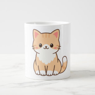 Personalized Cute Cat Gift – Custom Pet Name Minim Large Coffee Mug
