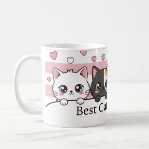 Personalized Cute Cat Kawaii Gift for Mom Coffee Mug
