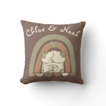 Personalized Cute Cat Love Rainbow Valentines Day