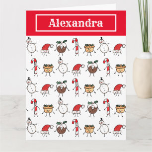 Personalized Cute Christmas Characters Card