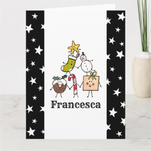 Personalized Cute Christmas Characters Card