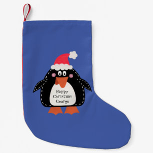 Personalized Cute Christmas Penguin Small Christmas Stocking