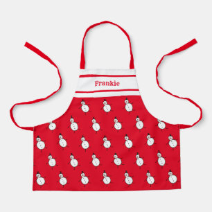 Personalized Cute Christmas Snowman Apron