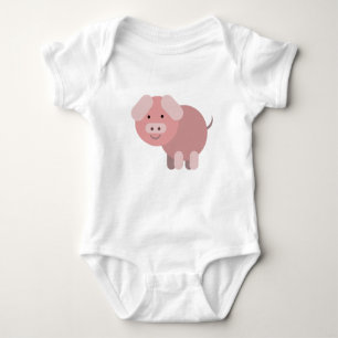 Personalized cute chubby piggy baby bodysuit