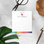 Personalized Cute Colorful Apple Teacher Notepad<br><div class="desc">My Red Watercolor Apple Teacher Notepad makes a great gift for Your favorite teacher. Personalize with a name for a unique gift. Teachers note pads make great holiday or end of the year gifts. Design features a cute apple and rainbow bottom design. Other Color options available.</div>