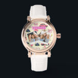 Personalized Cute Coquette Pink Cocktail Ribbon Watch<br><div class="desc">Soft pinks, vintage accents, and playful small icons that make you feel both nostalgic and new are all instantly comfortable. This personalized coquette pink collection was made for folks who like romantic looks, soft colors, and cute accents that make ordinary things feel a bit more special. It mixes old-fashioned ideas...</div>