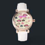 Personalized Cute Coquette Pink Cocktail Ribbon Watch<br><div class="desc">Soft pinks, vintage accents, and playful small icons that make you feel both nostalgic and new are all instantly comfortable. This personalized coquette pink collection was made for folks who like romantic looks, soft colors, and cute accents that make ordinary things feel a bit more special. It mixes old-fashioned ideas...</div>