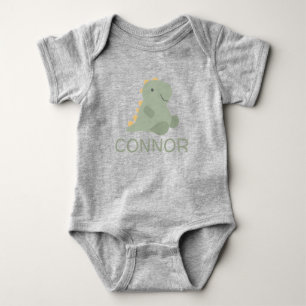 Personalized Cute Dinosaur Baby Bodysuit