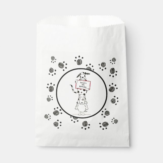 Personalized Cute Dog Acrobats Birthday Favour Bag (Front)
