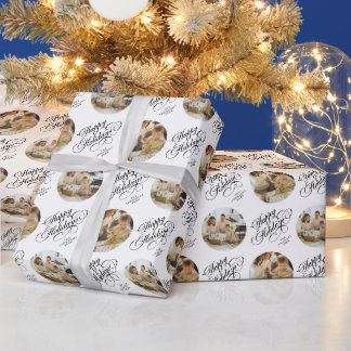 Personalized Cute Elegant Family Photo Christmas Wrapping Paper