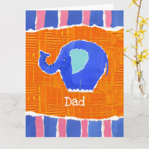 Personalized Cute Elephant Father's Day Card