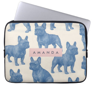 Personalized Cute French Bulldog Laptop Sleeve