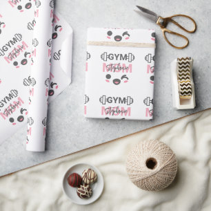 Personalized Cute Fun Mother's day Gym MOM Wrapping Paper