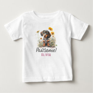 Personalized Cute Funny Dachshund Dog Baby T-Shirt