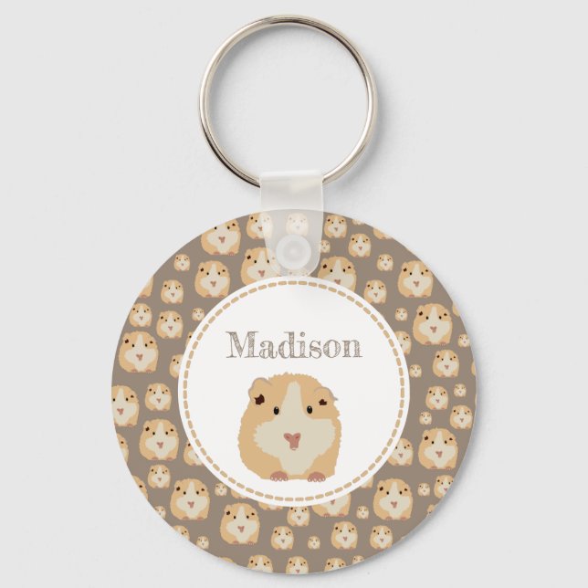 Personalized Cute Hamster Pattern  Key Ring (Front)