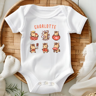 Personalized Cute Horse Pony Baby Bodysuit