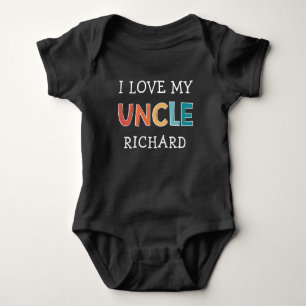 Personalized Cute I Love My Uncle Best Uncle Retro Baby Bodysuit