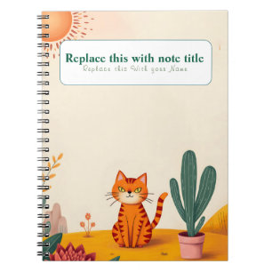 Personalized Cute Kawaii Cat Notebook