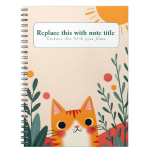Personalized Cute Kawaii Cat Notebook