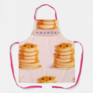 Personalized Cute Kawaii Pancake Stack with Syrup Apron