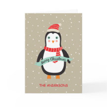 Personalized Cute Little Christmas Penquin