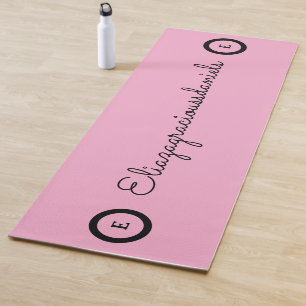 Personalized Cute Name Script And Calligraphy Pink Yoga Mat