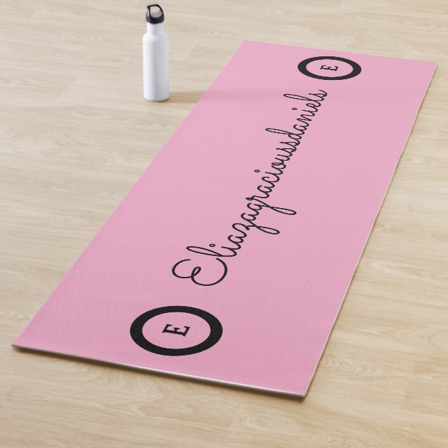 Personalized Cute Name Script And Calligraphy Pink Yoga Mat (In Situ)