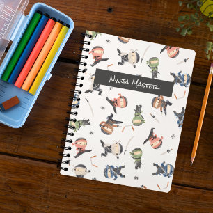 Personalized Cute Ninja Pattern Green Blue Orange Notebook