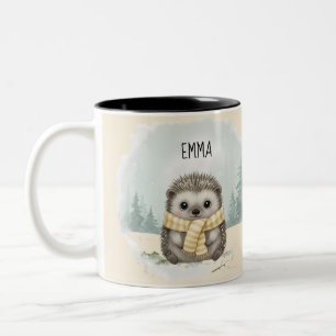 Personalized Cute Owl Mug, Woodland Forest Animal Two-Tone Coffee Mug