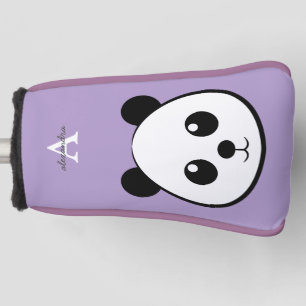 Personalized Cute Panda Bear with Custom Monogram Golf Head Cover