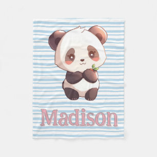 Personalized Cute Panda Fleece Blanket