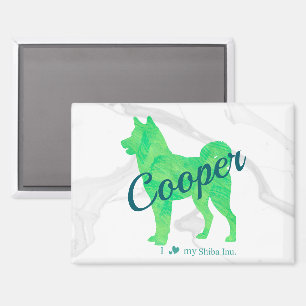 Personalized Cute Pastel Green Shiba Inu - Dog Magnet