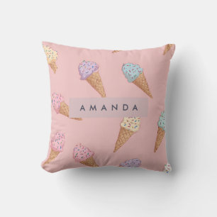 Personalized Cute Pastel Ice Cream Cushion