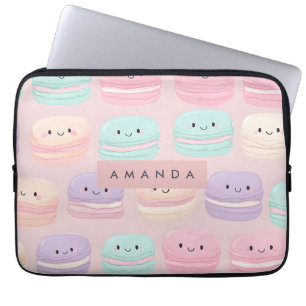 Personalized Cute Pastel Macaron Smile Laptop Sleeve