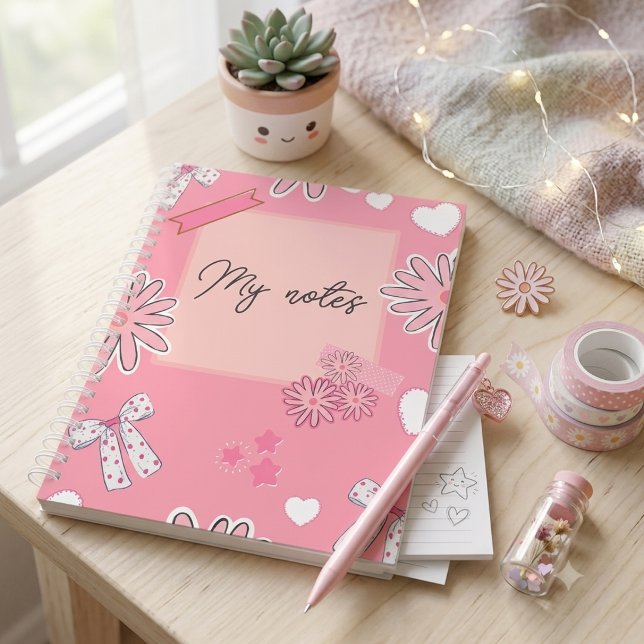 Personalized Cute Pink, Aesthetic “My Notes”  Planner (Creator Uploaded)