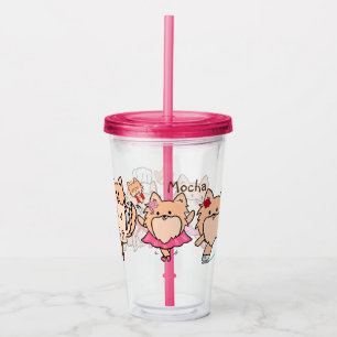 Personalized Cute Pom Assorted Fun Acrylic Tumbler