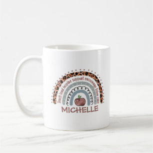 Personalized Cute Rainbow Teacher   Custom Name Coffee Mug