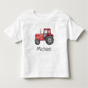 Personalized Cute Red Tractor Farm Watercolor  Toddler T-Shirt