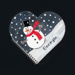Personalized Cute Snowman Christmas Notebook<br><div class="desc">This Snowman Christmas snow scene is printed from a collage designed by Helen McCartney Designs.</div>