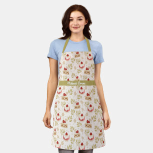 Personalized Cute Strawberry Cheesecakes Apron