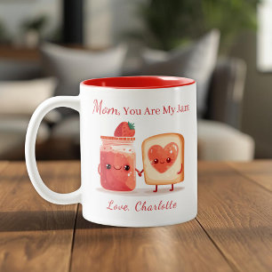 Personalized Cute Strawberry Jam Mothers Day Gift  Two-Tone Coffee Mug
